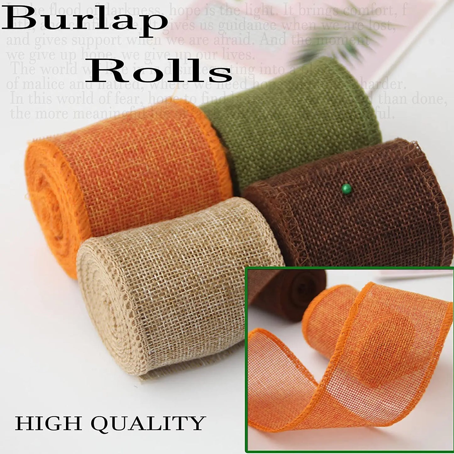 Norvo | 3M/Rull Jute Tråd Bånd Ruller - 60mm Bredde Jute Gavebånd for DIY Julehåndverk, Dekorasjoner og Bryllup