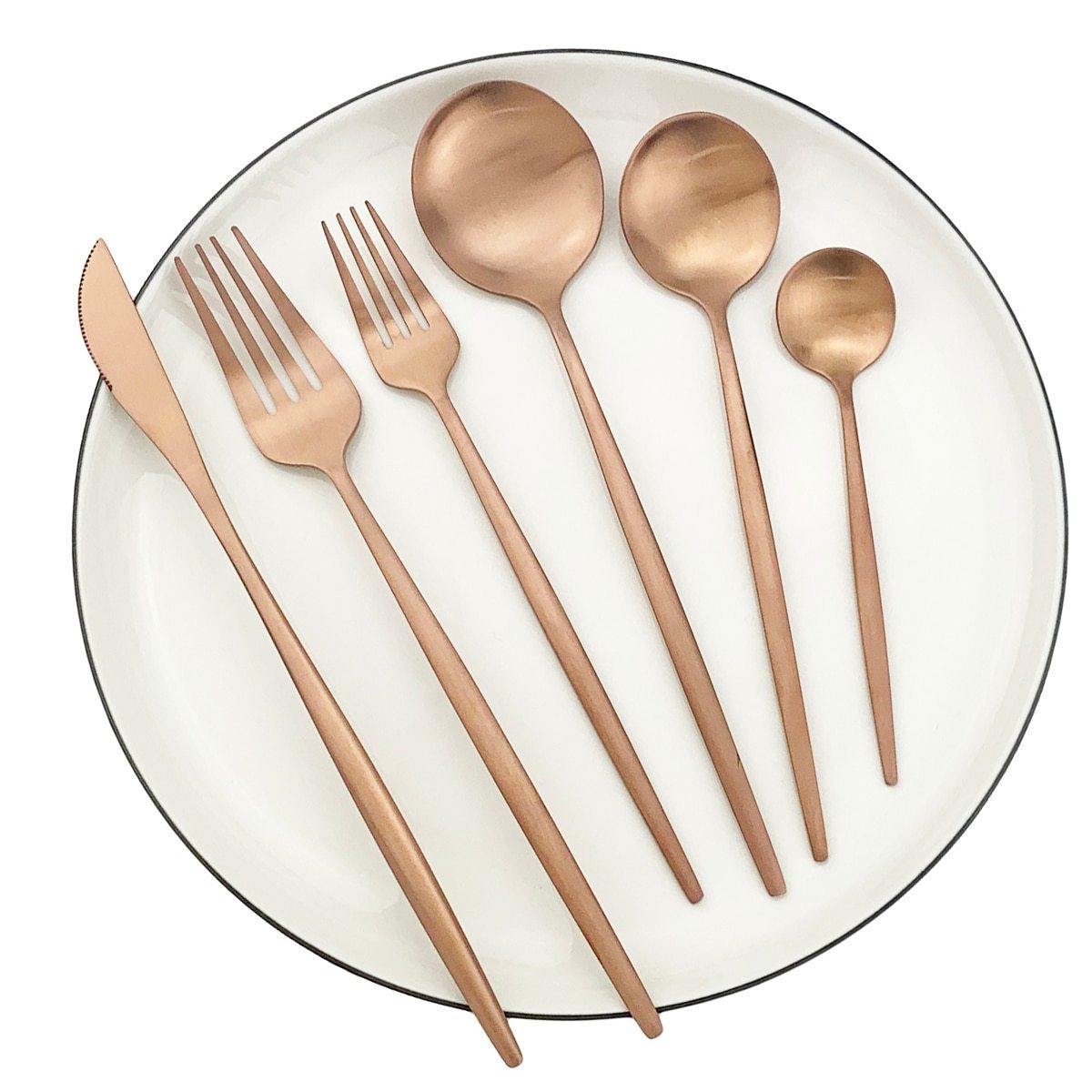 Norvo | Torin 36-piece minimalist flatware set – Premium stainless steel cutlery with matte finish