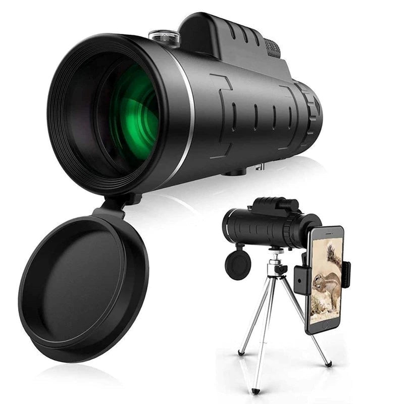 Norvo | Starscope HD Monokular – Høytytende Vanntett Teleskop med Smartphone Holder & Stativ
