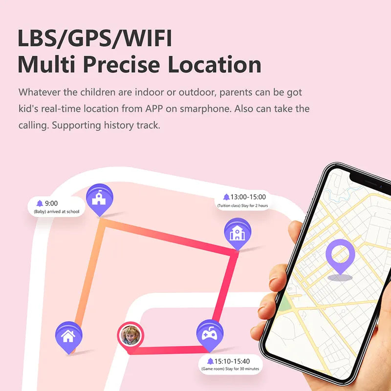Norvo | LT21 4G Barne Smartklokke med GPS, WiFi, Videoanrop, SOS, IP67 vanntett - Barnet sikkerhetssporings- og beliggenhetsovervåkingshåndklokke