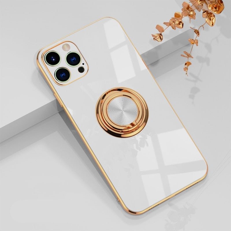 Norvo iPhone-deksel med metallstativring