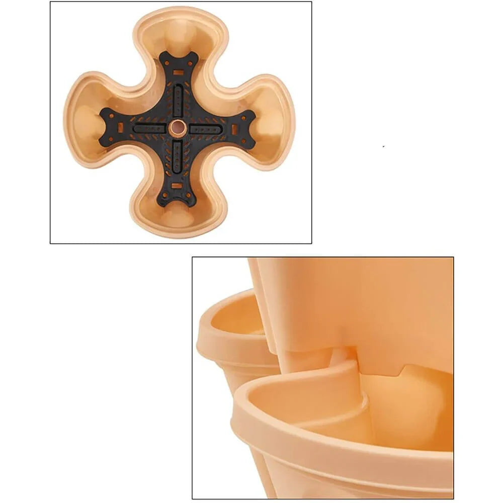 Norvo | Plassbesparende stablebare plantepotter – Vertikalt plantesystem med hjul