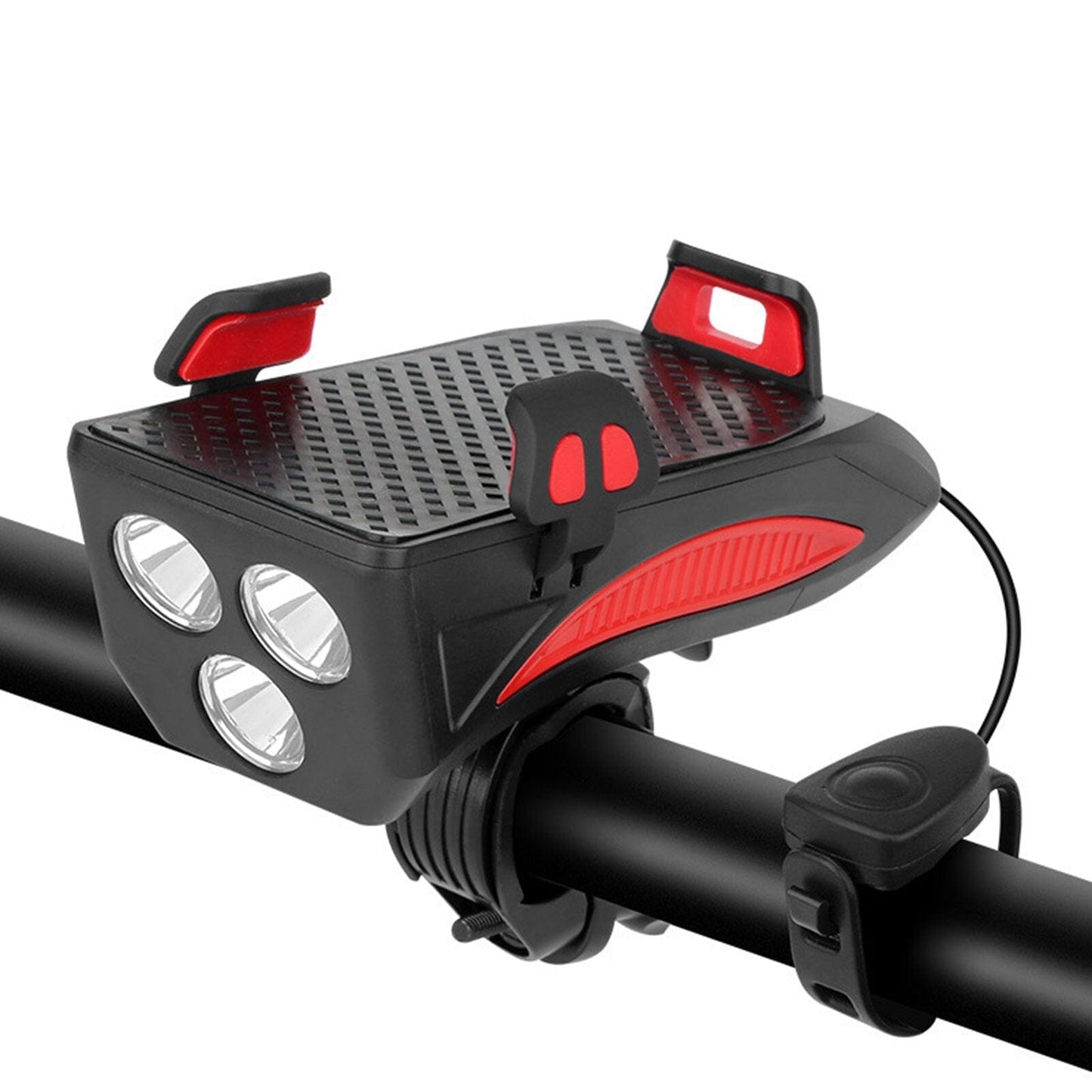 Norvo | RideLight 4-i-1 Sykkellys | Powerbank, Telefonholder & Horn | 400 Lumen Vanntett Lys