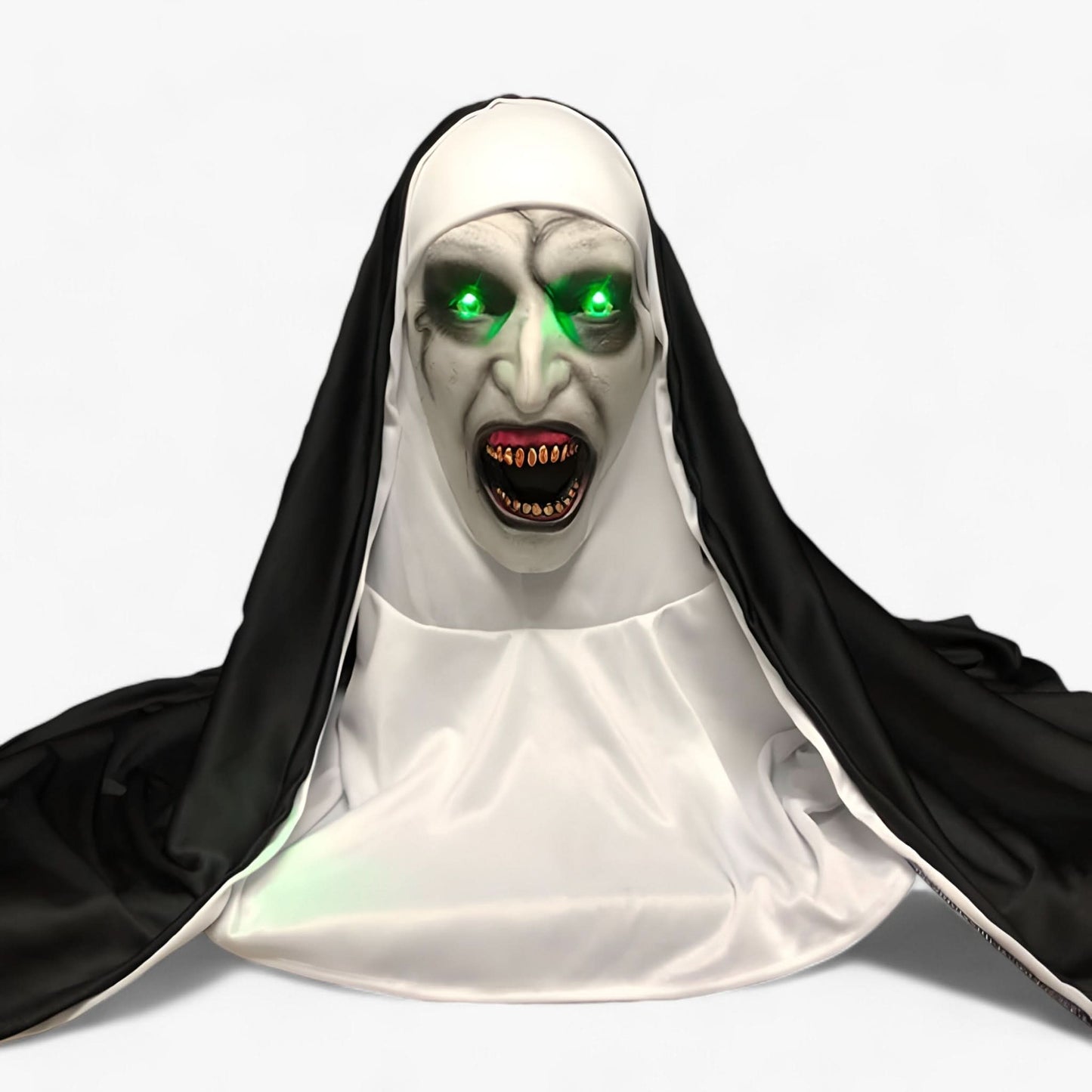 Norvo | Raven | LED Nonne Maske - Skummel Halloween Utseende