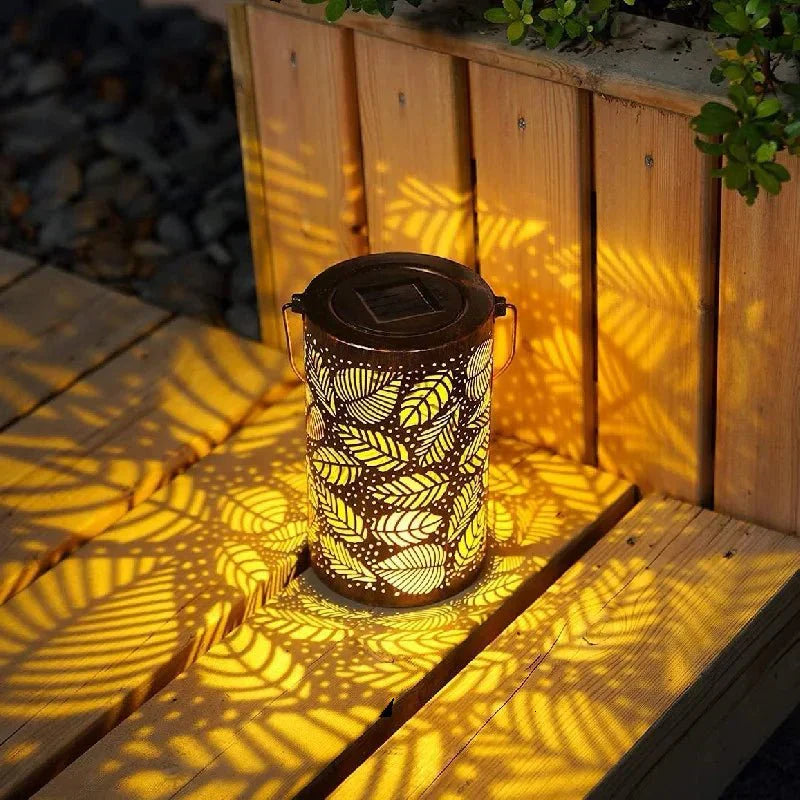 Norvo | Glowing Leaf Lantern | Elegant Solar Garden Light