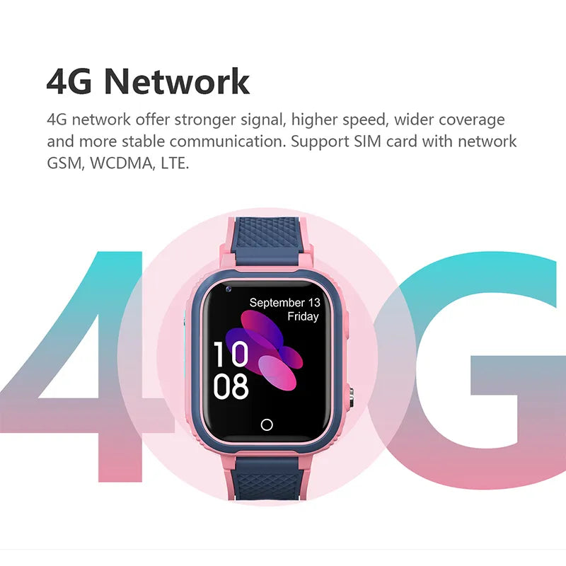 Norvo | LT21 4G Barne Smartklokke med GPS, WiFi, Videoanrop, SOS, IP67 vanntett - Barnet sikkerhetssporings- og beliggenhetsovervåkingshåndklokke