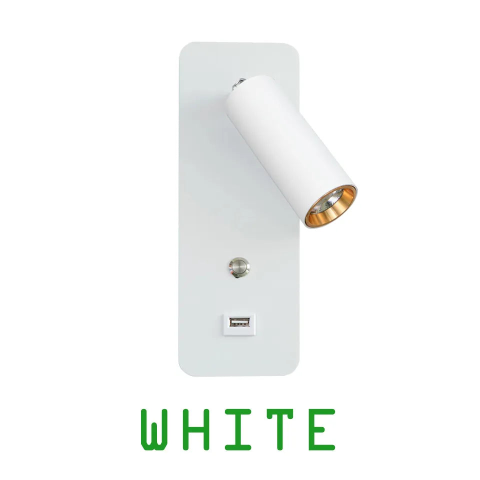 Leselampe med bryter og USB-lader