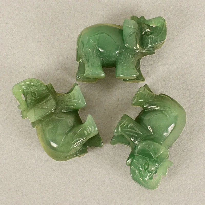 Norvo | Grønn Aventurin Jade Stein Elefant Statue
