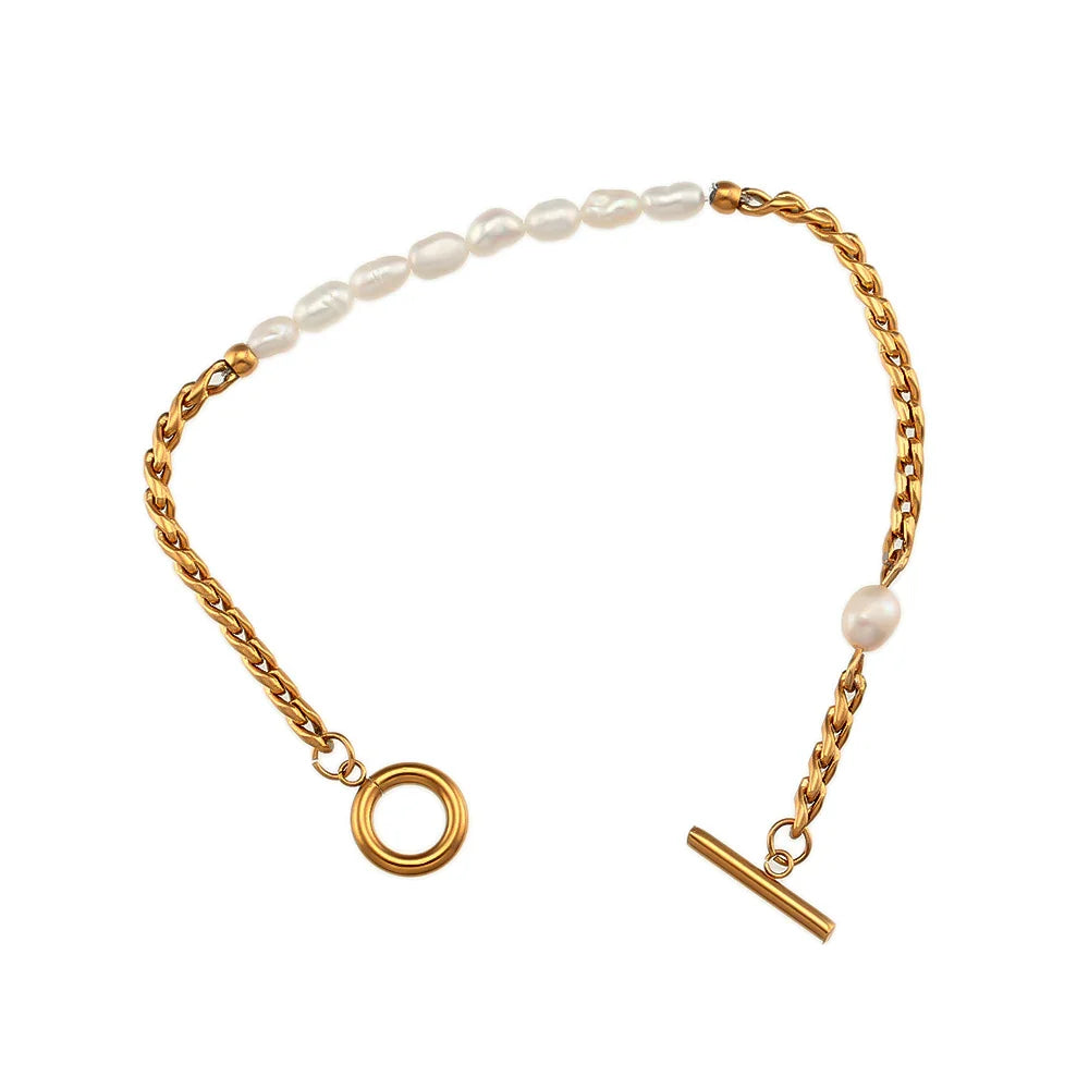 Norvo | Classic Twist Pearl Circle Lock Bracelet