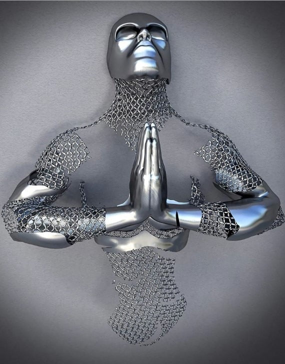 Norvo | Metallfigur Statuer Stiler Abstrakt Lærred Maleri Par Veggkunst Kjærlighet Skulptur Plakat Trykk Hjemmedekorasjon Stue Gaver
