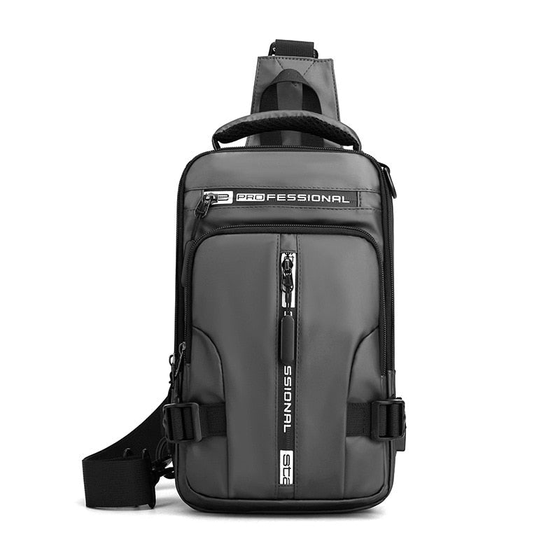 Norvo | Vanntett Oxford Crossbody Bag, Tyverisikkert Sling Bag, USB Lading & Flerlommes Design