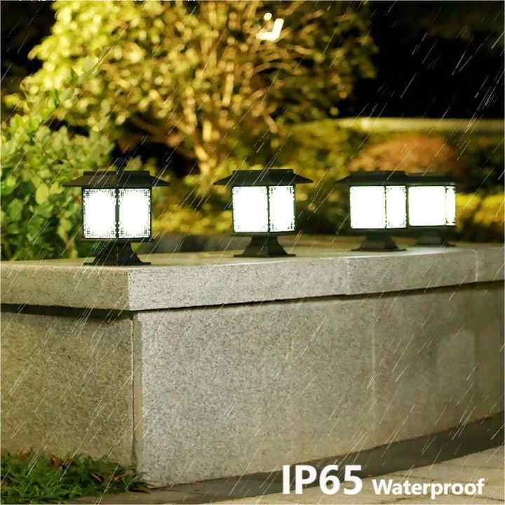 Norvo | Solar LED Hage Lampe – Stor Firkantet Lampe med Varmt Lys og Dobbelt Bruk