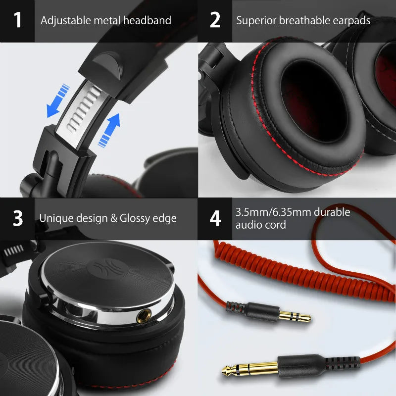 Oneodio Kablet Studio Pro 50 & Pro 30 DJ Hodetelefoner med Mikrofon - TWS Støydempende HiFi Stereo Dynamisk Hodesett