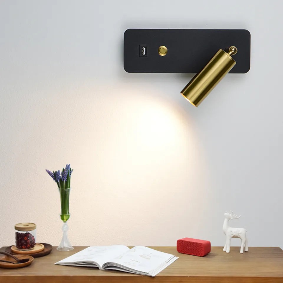 Leselampe med bryter og USB-lader