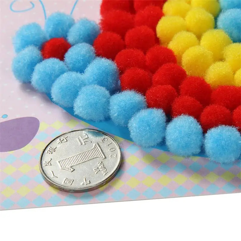 Kreativ DIY Plysjball Malingsett for Barn - Utdannende Tegneseriehåndverk, Håndlagde Materialer, Morsomme Puslespill for Barn