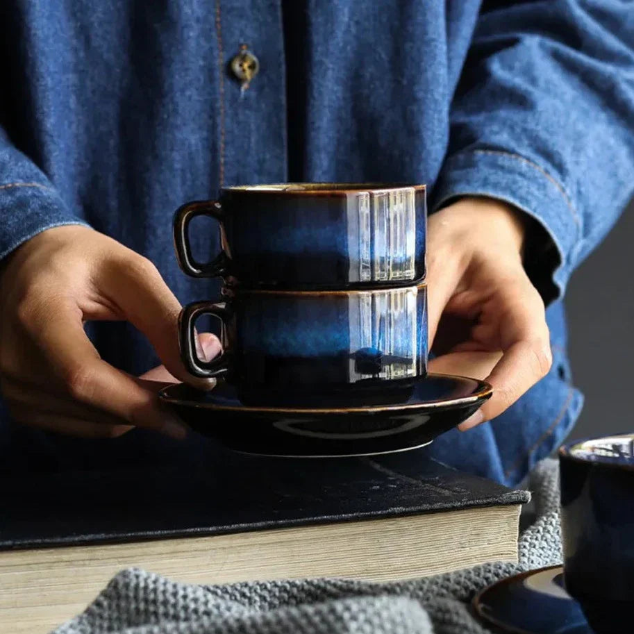 Norvo Keramisk Kopp Sett | Håndlagde Kaffe Kopper | Høy- Kvalitets Espresso og Te Kopper