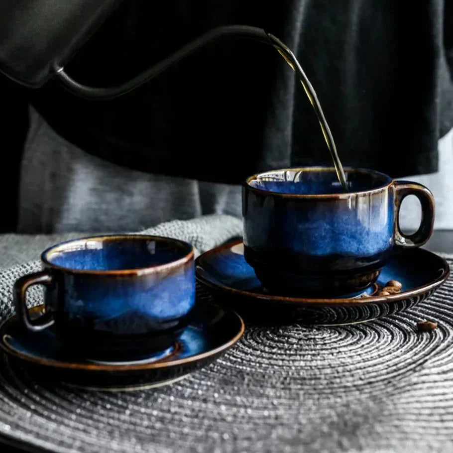 Norvo Keramisk Kopp Sett | Håndlagde Kaffe Kopper | Høy- Kvalitets Espresso og Te Kopper
