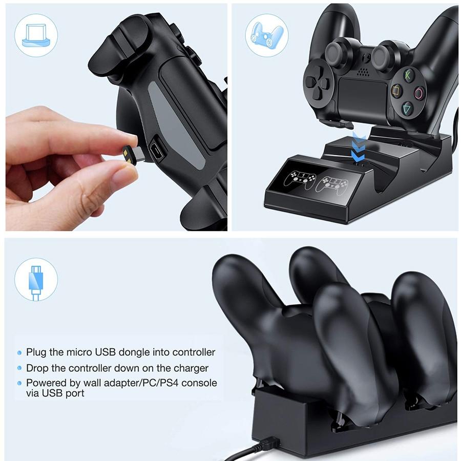 Norvo | PS4 Lader Dock - To Kontroller PS4 Lader Dock