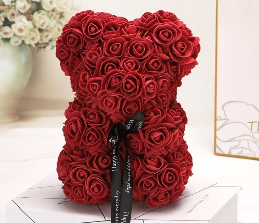 Norvo | Rose Bear Uk | Håndlaget Luksus Blomsterrose Kjærlighets Teddybjørn