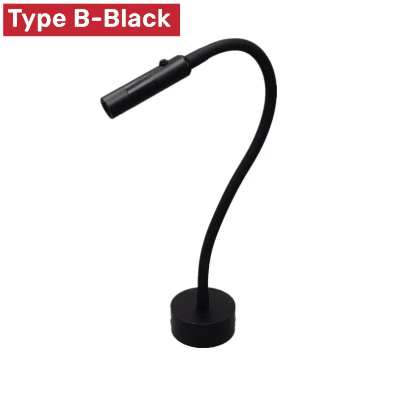 Norvo | Moderne Fleksibel LED Leselampe med Bryter for Soverom og Studie - 1W/3W