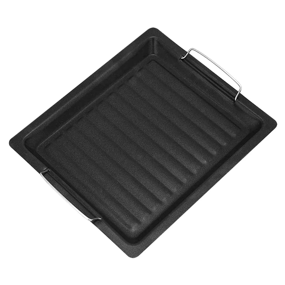 Norvo | Feurossa Støpejern Grillplate Vendbar Plate | For Gassgrill & Komfyr | 25 × 30 cm | For Pizza, Kjøtt, Grønnsaker & Fisk