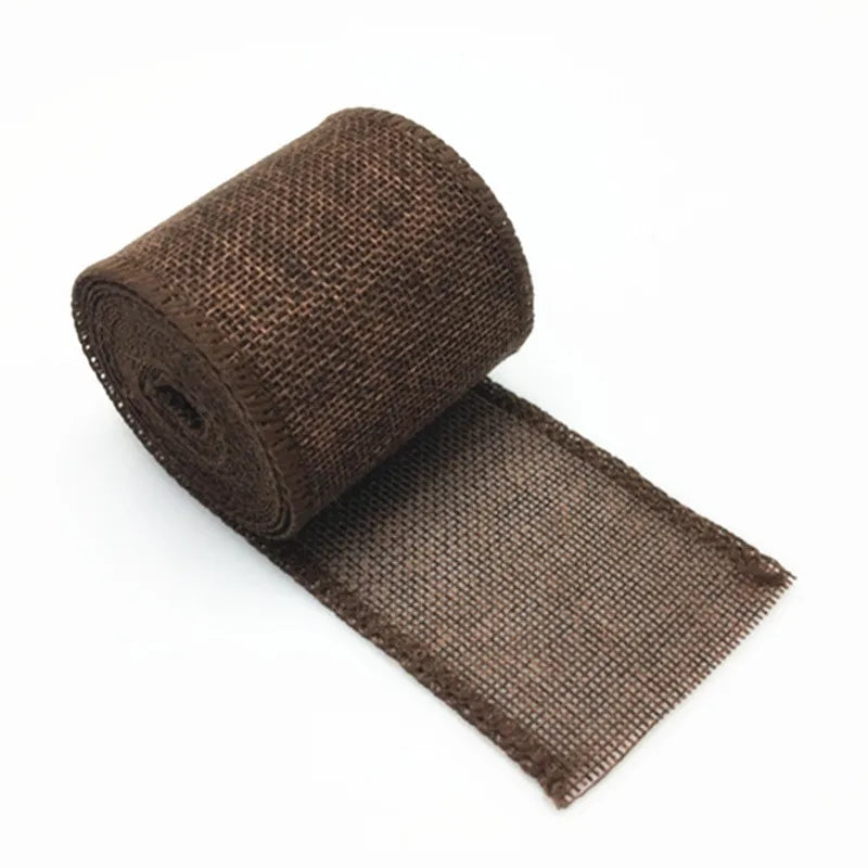 Norvo | 3M/Rull Jute Tråd Bånd Ruller - 60mm Bredde Jute Gavebånd for DIY Julehåndverk, Dekorasjoner og Bryllup