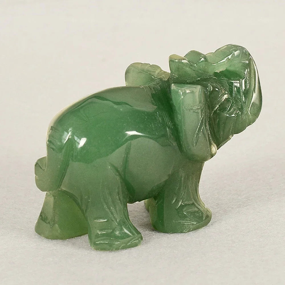 Norvo | Grønn Aventurin Jade Stein Elefant Statue