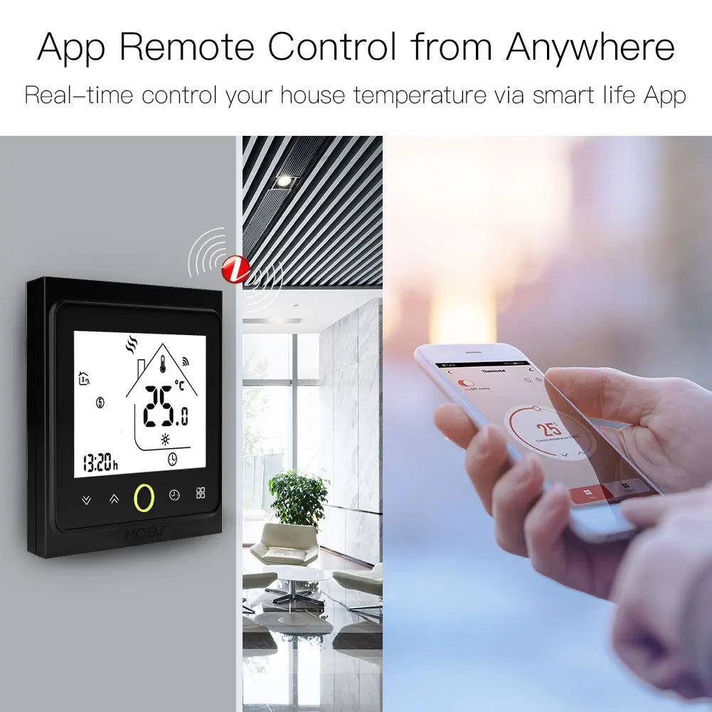 Tuya ZigBee Smart Termostat Hub med LCD-skjerm - WiFi Vannvarmer & Gulvkontroll via SmartLife Google Alexa-apper