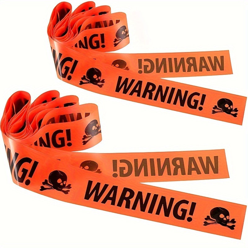 Norvo | Spooky Halloween Hodeskalle Banner – Plast Advarsel Tape Dekorasjon