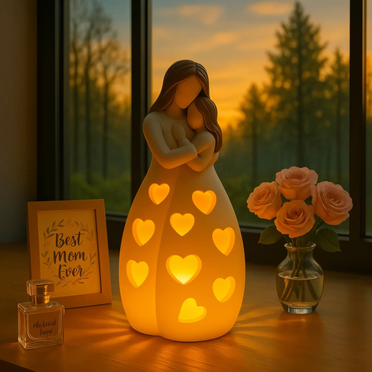 Norvo | Heart of Mum Ambient Lamp – Varm LED Lys for Hjem & Gave Dekor