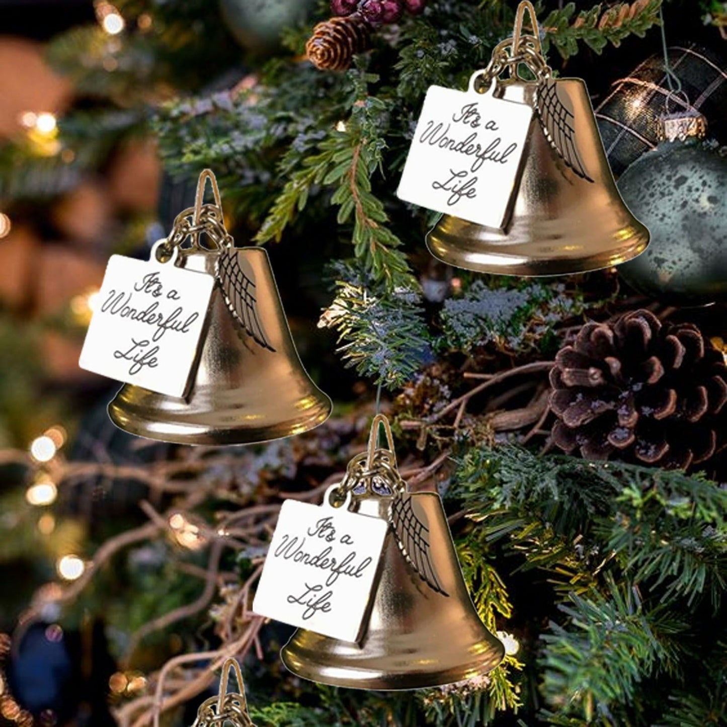 Norvo | 🎄Juletrær Minneornamenter Englevinger Klokker Hengende Dekorasjon