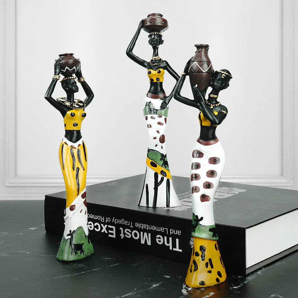 Norvo Decor Dekorative Statuer Skulptur Hus Norvo Dekorasjon Stue Svart Folk Tilpasset Dukke Tre-dels Harpiks Håndverk