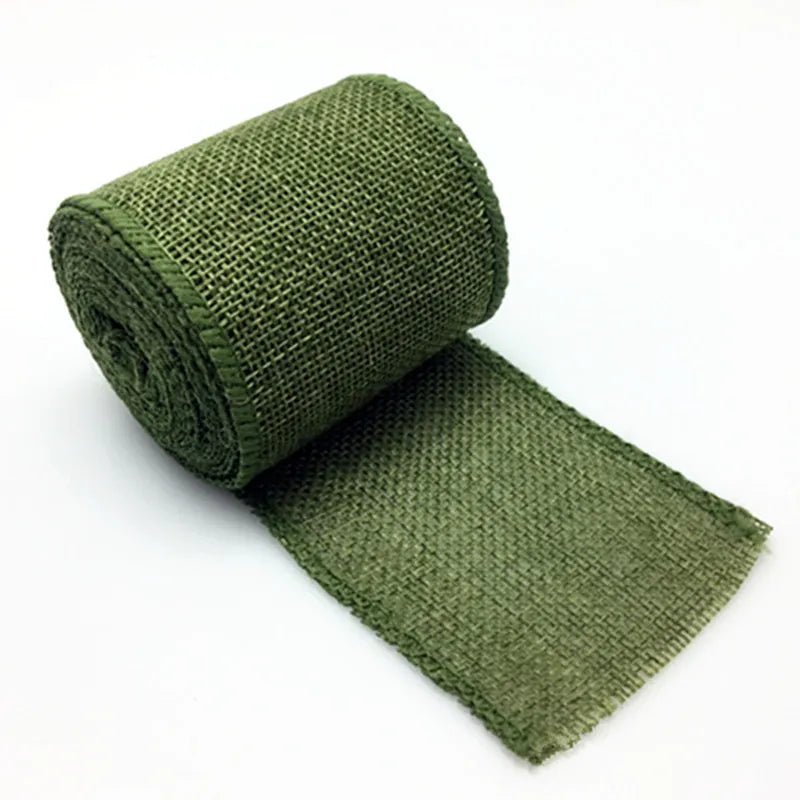 Norvo | 3M/Rull Jute Tråd Bånd Ruller - 60mm Bredde Jute Gavebånd for DIY Julehåndverk, Dekorasjoner og Bryllup