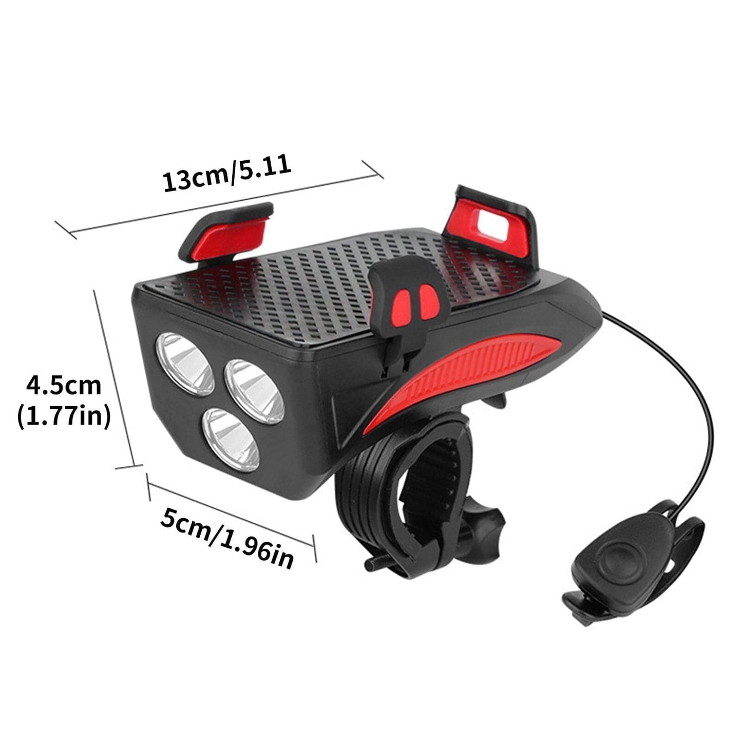 Norvo | RideLight 4-i-1 Sykkellys | Powerbank, Telefonholder & Horn | 400 Lumen Vanntett Lys