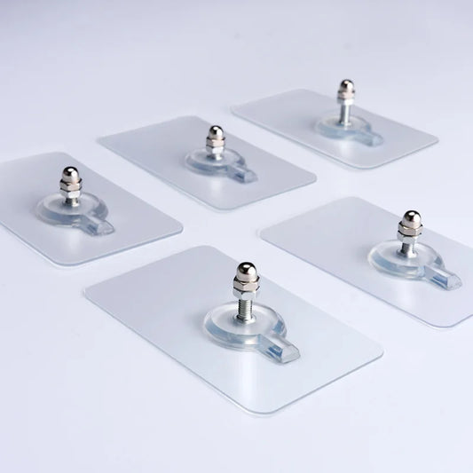 Norvo | Gjennomsiktig selvklebende veggkrok for bilder - Skru-krok med vegg-skrue-klebebånd - Dør- og veggkrok