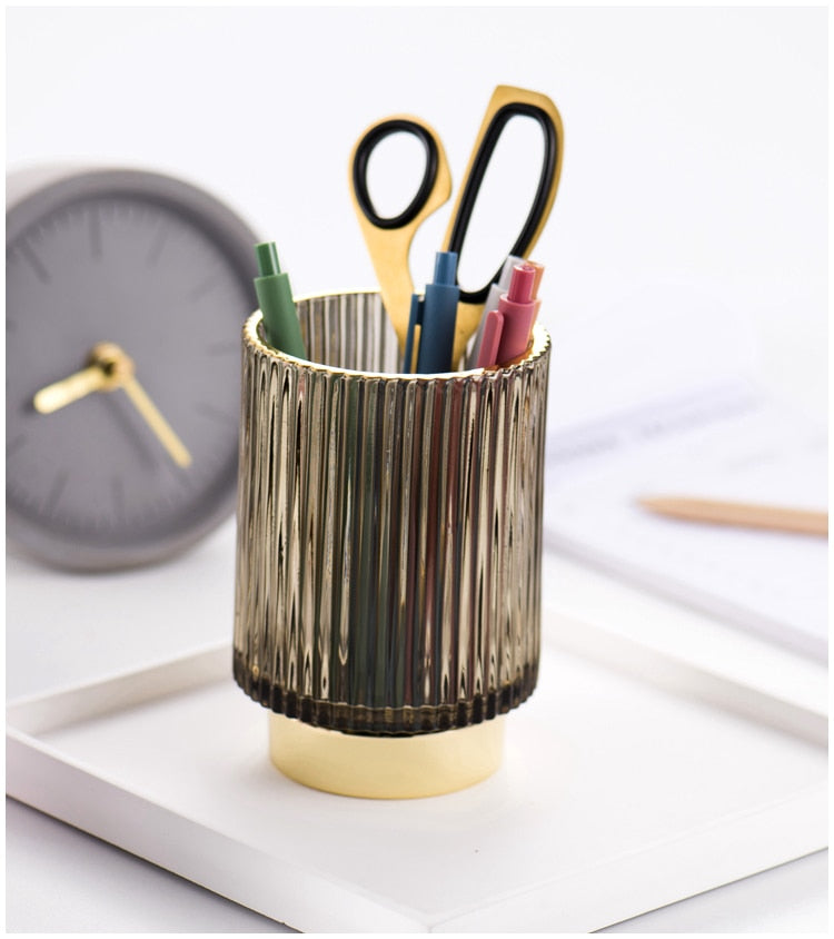 Norvo | Elise Gullfolie Glass Makeup Halter & Organizer