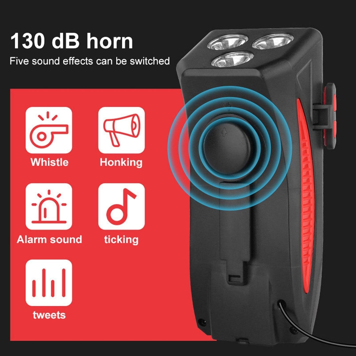 Norvo | RideLight 4-i-1 Sykkellys | Powerbank, Telefonholder & Horn | 400 Lumen Vanntett Lys
