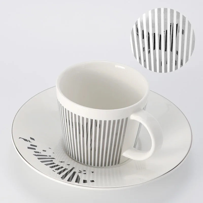 Norvo | Kreativ dynamisk SLR kopp Leopard anamorfisk zebra kopp Luycho kaffe te kopp sett med underlag 90ml-225ml