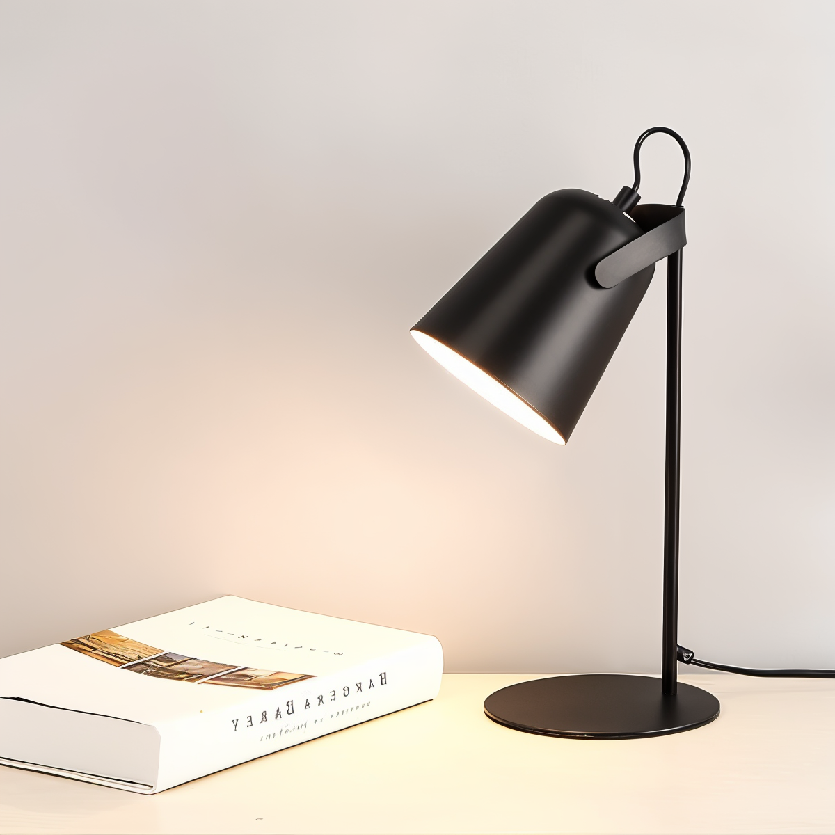 Norvo | Macaron Bordlampe - Nordisk Gul Skrivebordlampe - Justerbar Lampe