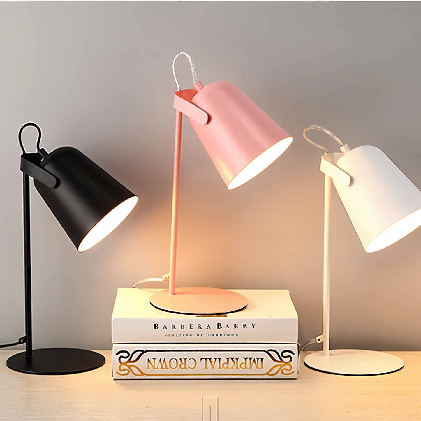 Norvo | Macaron Bordlampe - Nordisk Gul Skrivebordlampe - Justerbar Lampe