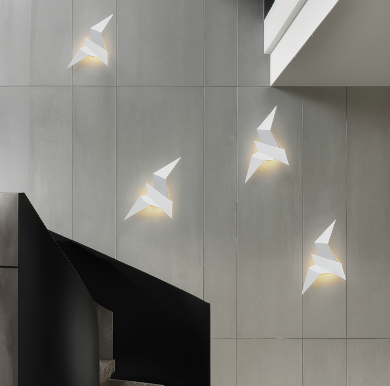 Norvo | OriTori Vegglampe - Geometrisk Origami Fugl Vegglampe - Japansk Stil Vegglampe Design