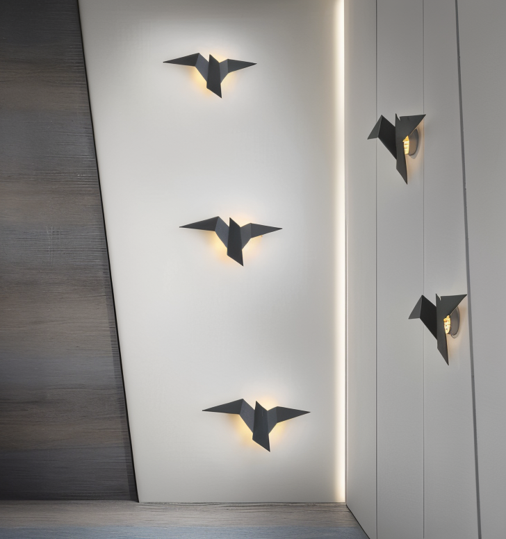 Norvo | OriTori Vegglampe - Geometrisk Origami Fugl Vegglampe - Japansk Stil Vegglampe Design