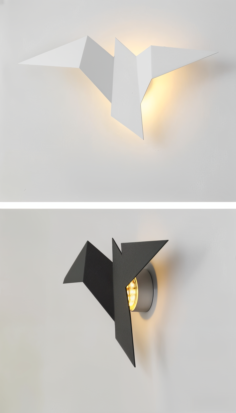 Norvo | OriTori Vegglampe - Geometrisk Origami Fugl Vegglampe - Japansk Stil Vegglampe Design