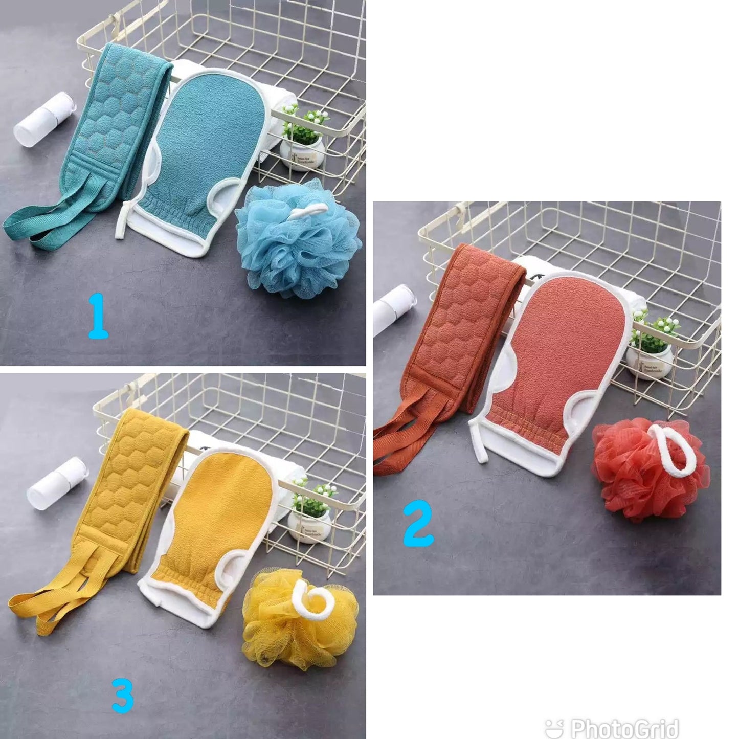 3Pcs Eksfolierende Kroppsskrubbere