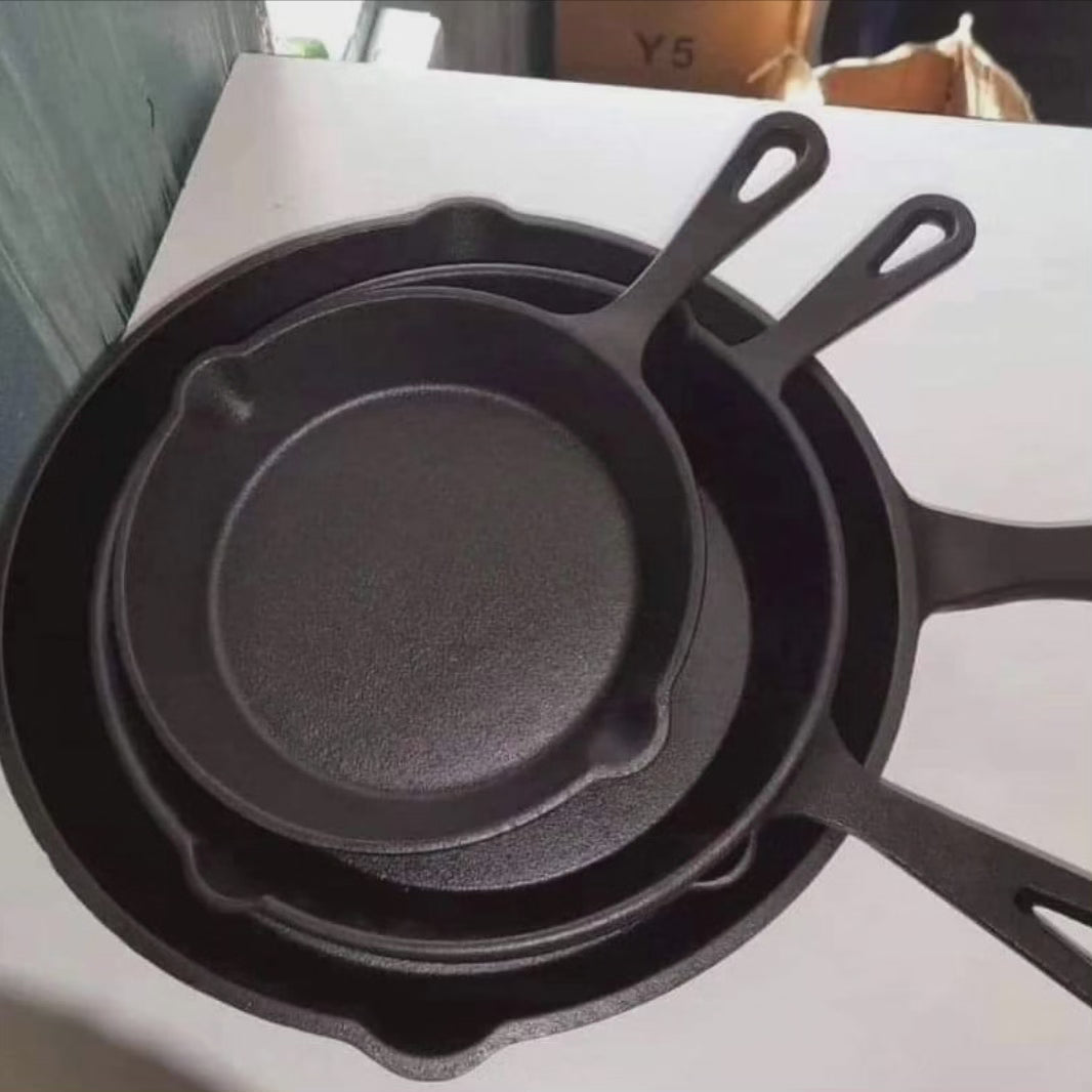 4 deler støpejern stekepanne