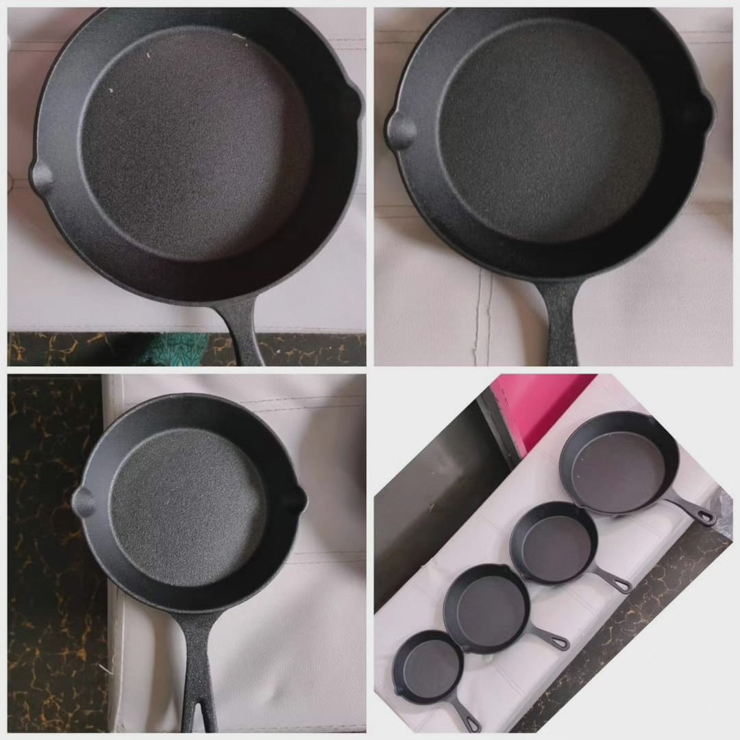 4 deler støpejern stekepanne