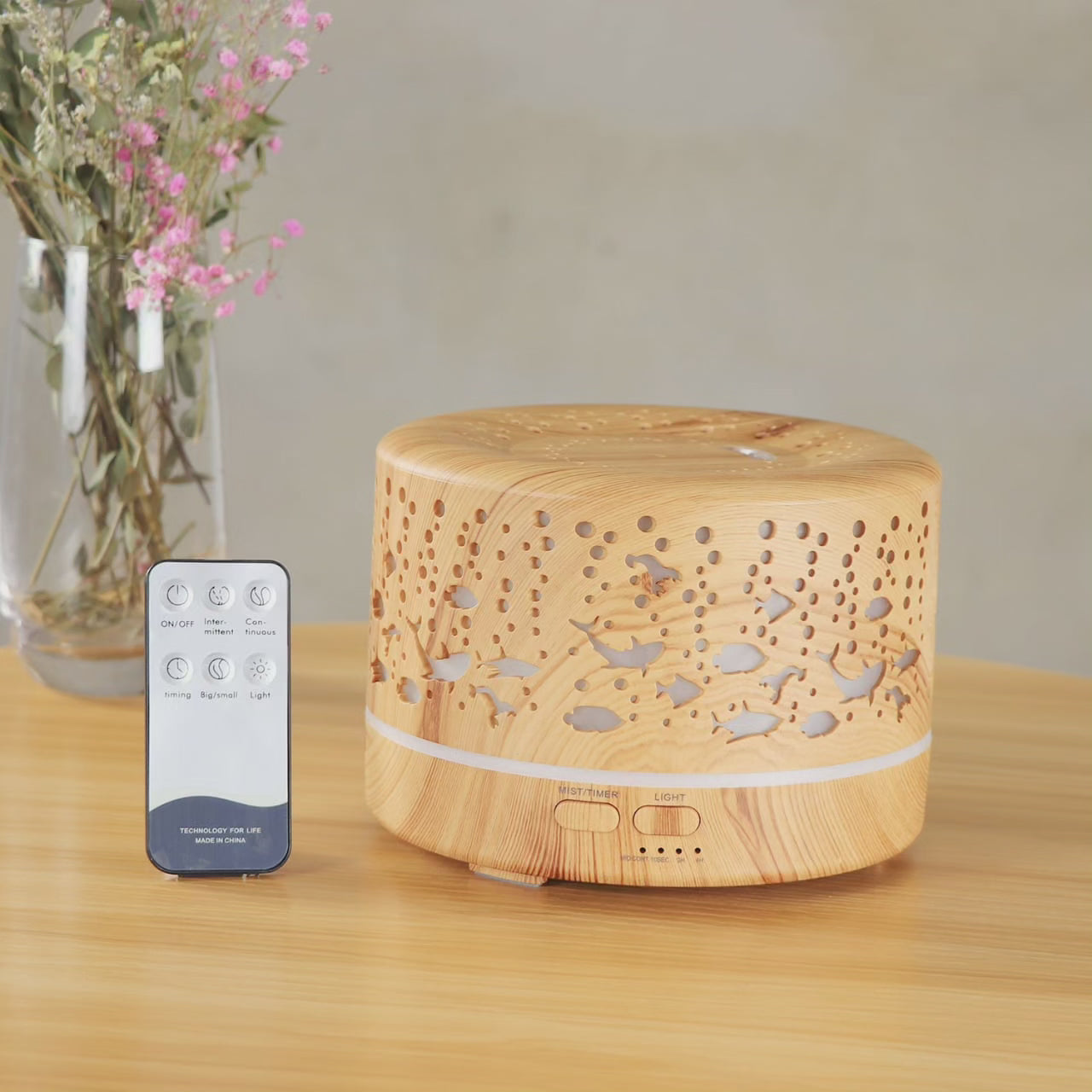 Norvo | Ultrasonisk Aroma Diffuser Luftfukter med Fjernkontroll