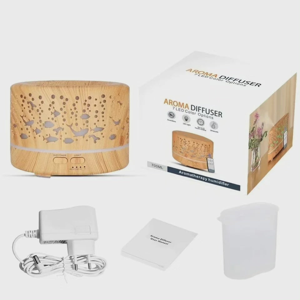 Norvo | Ultrasonisk Aroma Diffuser Luftfukter med Fjernkontroll
