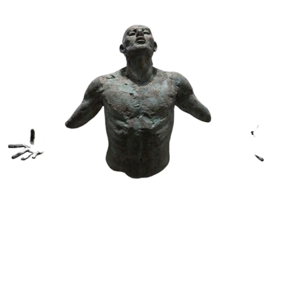 Norvo | Imitasjon Kobber Harpiks Ornament Abstrakt Figur Veggkunst Klatrer 3D Gjennom Vegg Statue Skulptur