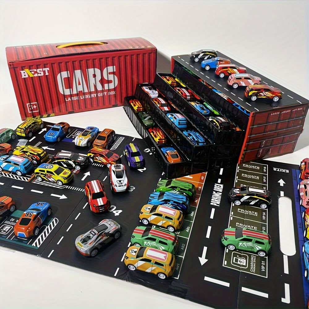 Norvo | Kids Diecast Bilbane Garasje Leke Sett